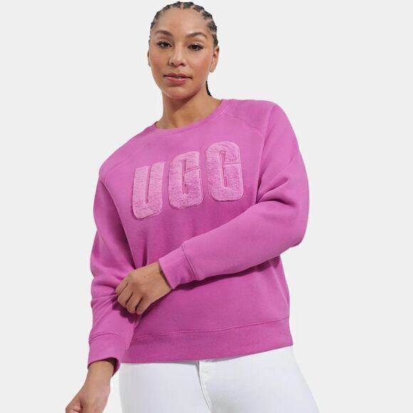 UGG Madeline Fuzzy Logo Crewneck Sweatshirt - Picture 1 of 4